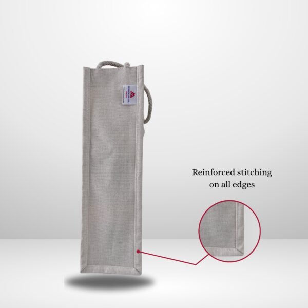 Single Bottle Jute Wine Bag with Drawstring